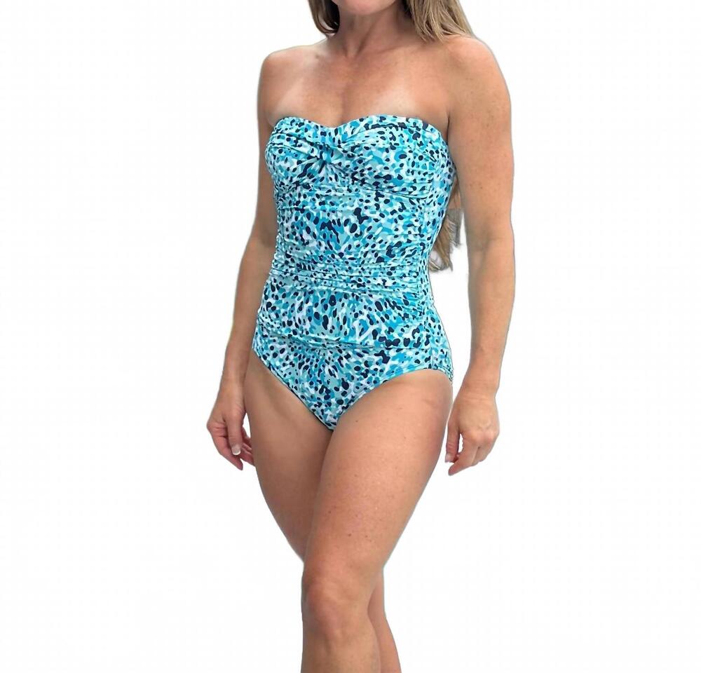 NEW JANTZEN flora bandeau one piece in wild tide